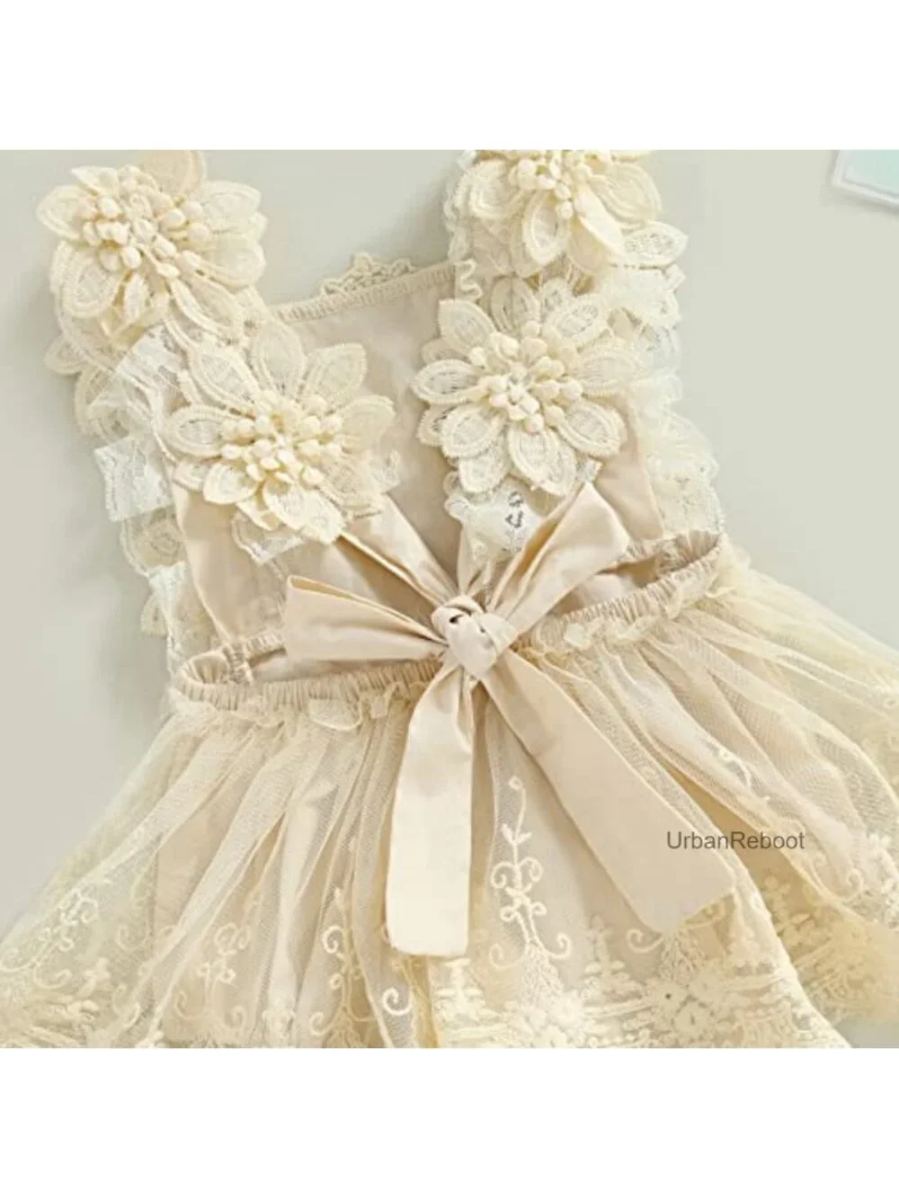 Floral Boho Lace Baby Girl Romper Bodysuit Sleeveless Cotton Linen